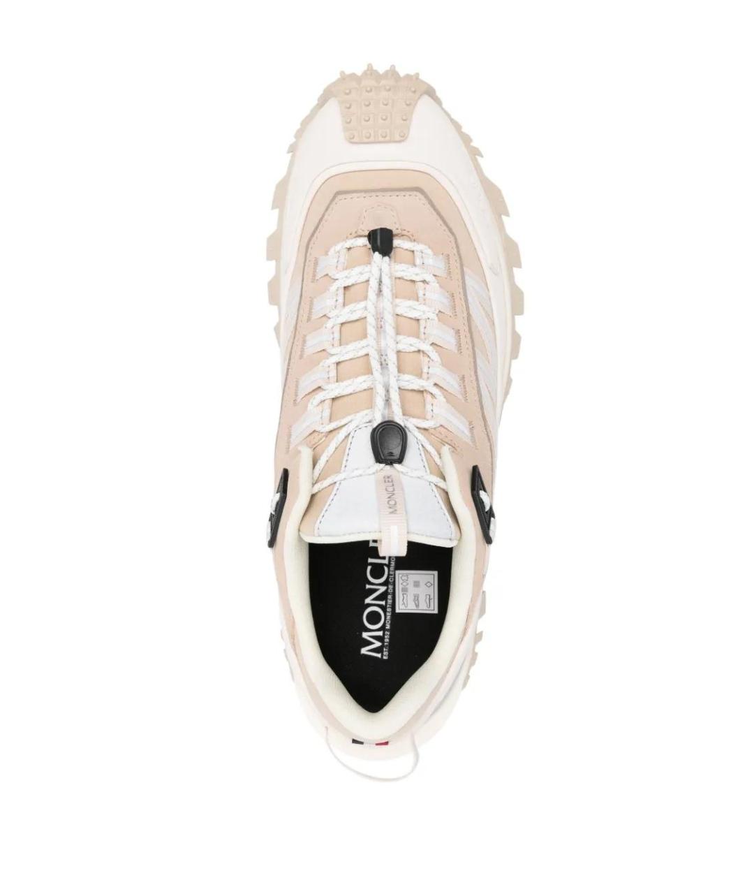 MONCLER Бежевые низкие кроссовки / кеды, фото 4
