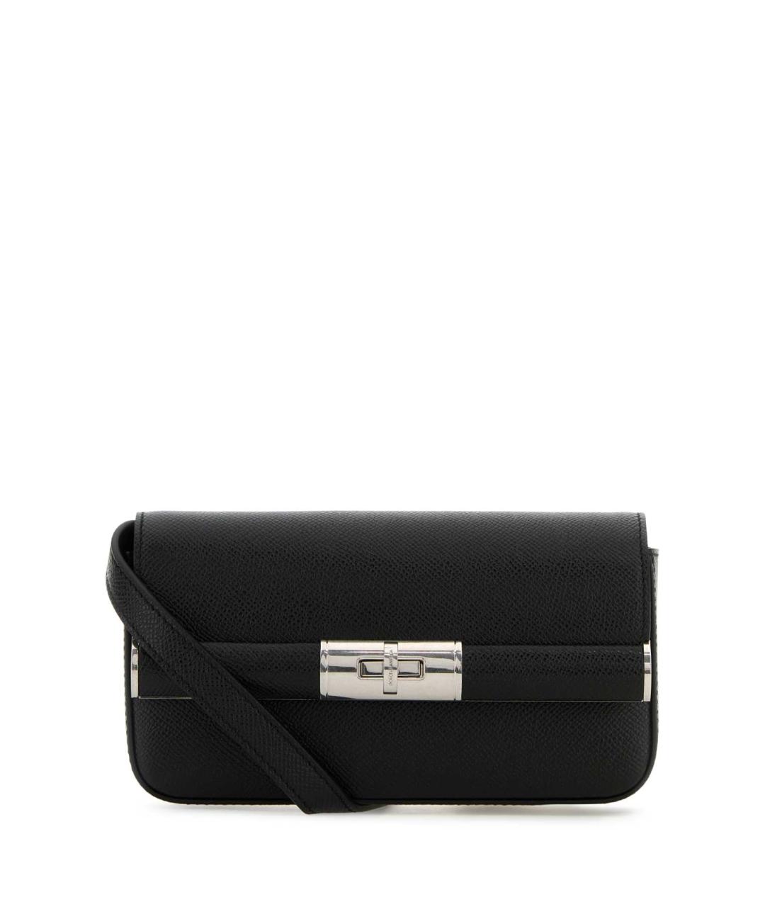 DOLCE&GABBANA Черная кожаная сумка на плечо, фото 1