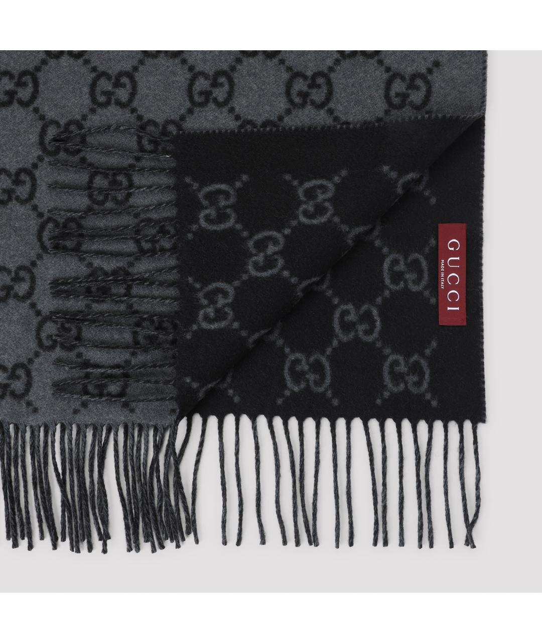 GUCCI Серый кашемировый шарф, фото 3