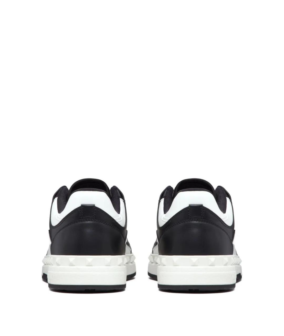 VALENTINO Черные кожаные низкие кроссовки / кеды, фото 3