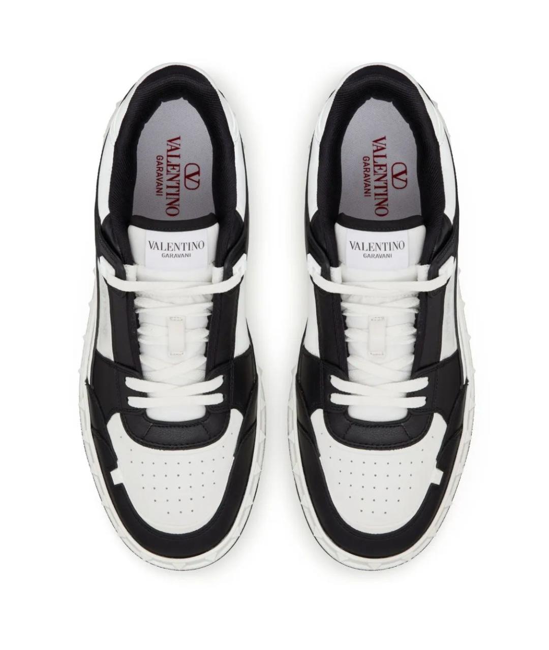 VALENTINO Черные кожаные низкие кроссовки / кеды, фото 4