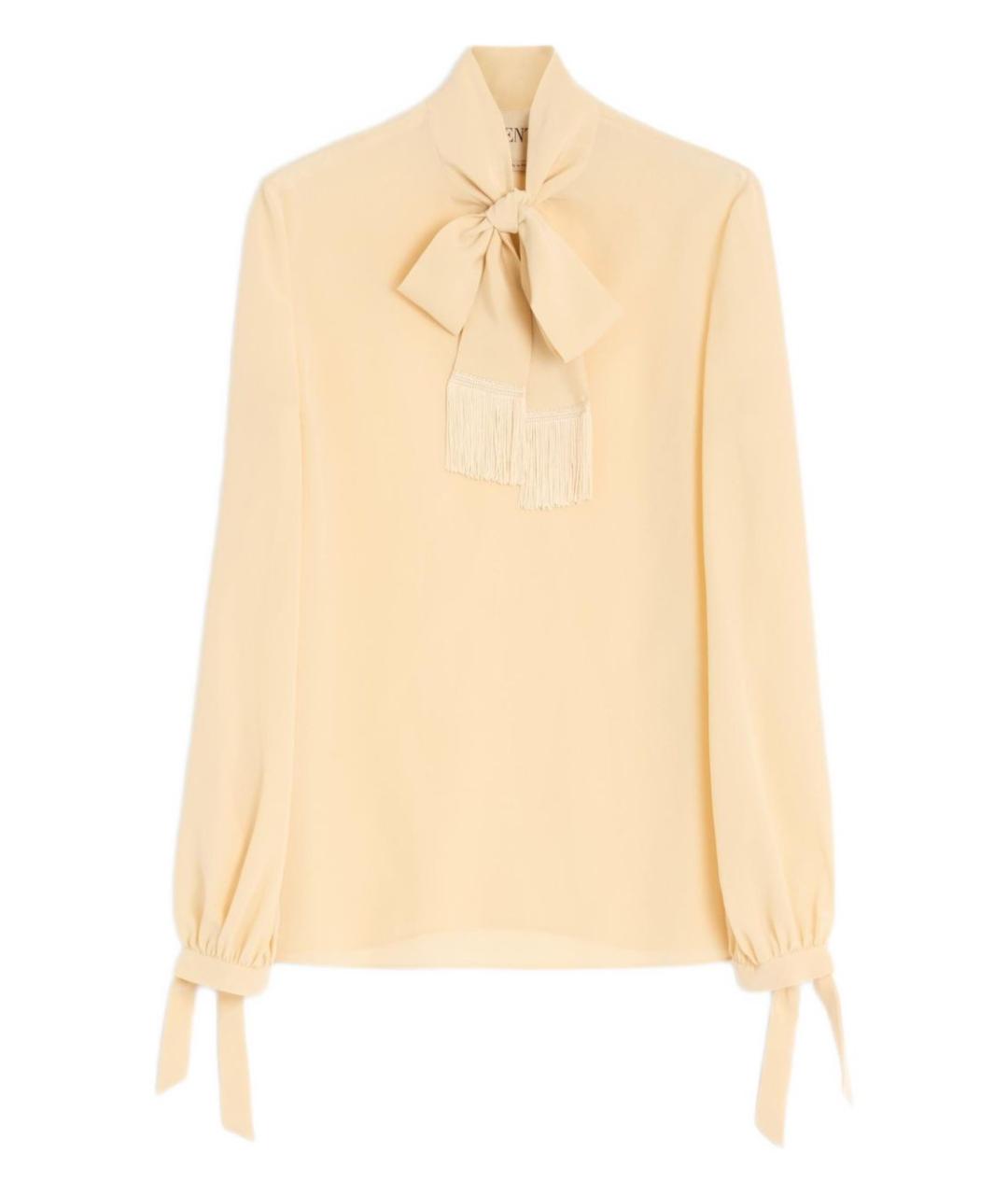 VALENTINO Бежевая шелковая футболка, фото 1