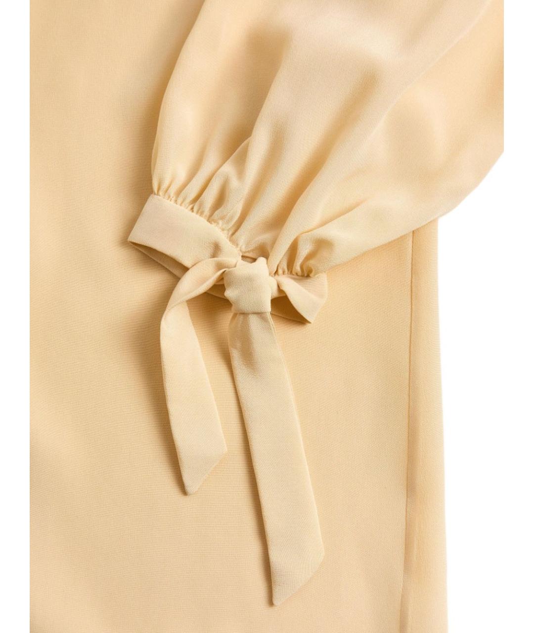 VALENTINO Бежевая шелковая футболка, фото 3