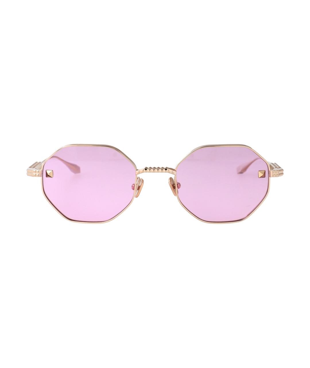 VALENTINO Золотые металлические солнцезащитные очки, фото 1