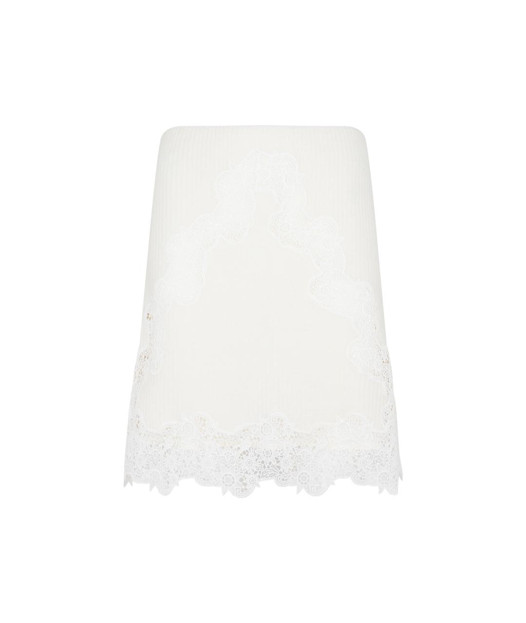 CHLOE Белая шерстяная юбка мини, фото 1