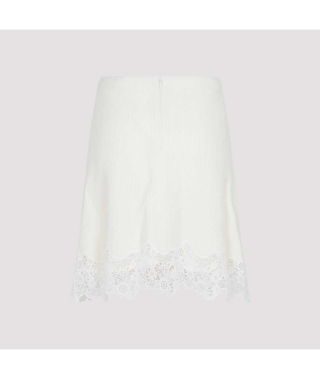 CHLOE Белая шерстяная юбка мини, фото 2