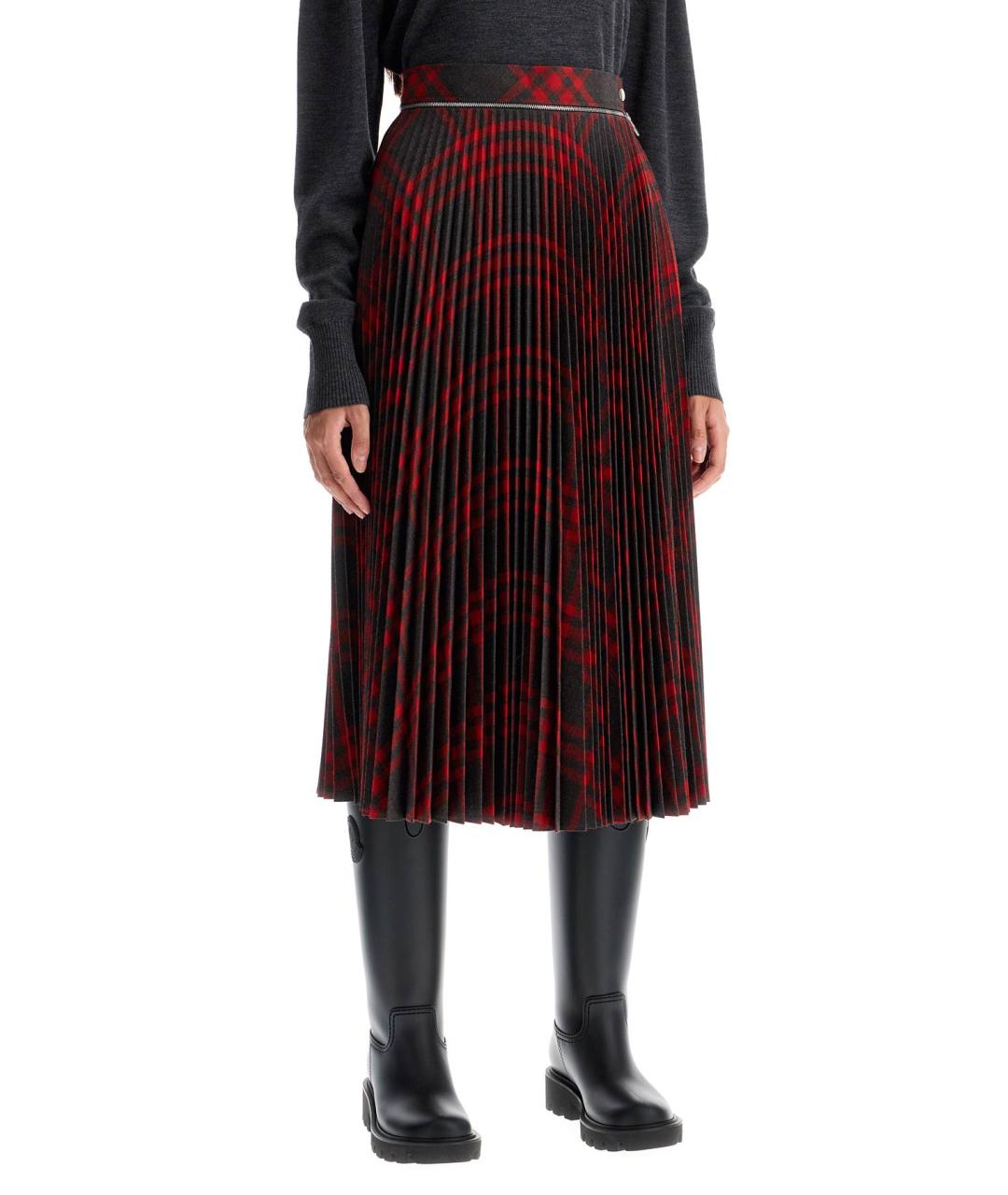 BURBERRY Мульти полиэстеровая юбка миди, фото 2