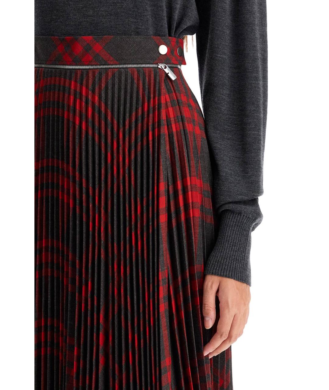 BURBERRY Мульти полиэстеровая юбка миди, фото 4