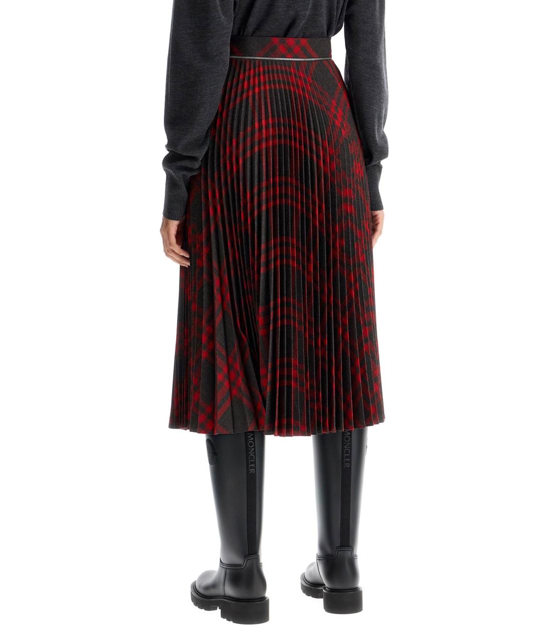 BURBERRY Мульти полиэстеровая юбка миди, фото 3