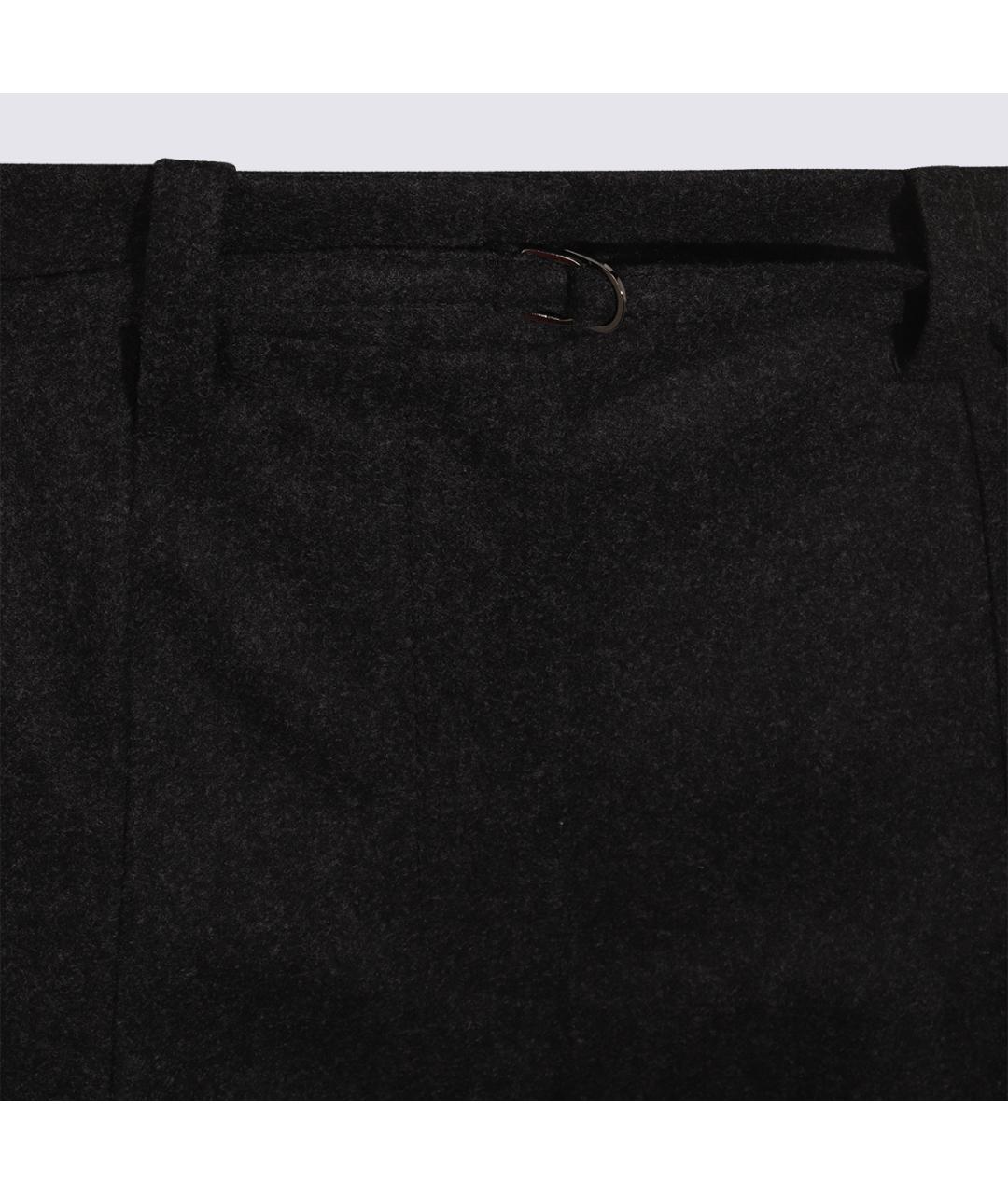 BRUNELLO CUCINELLI Черные шерстяные прямые брюки, фото 3