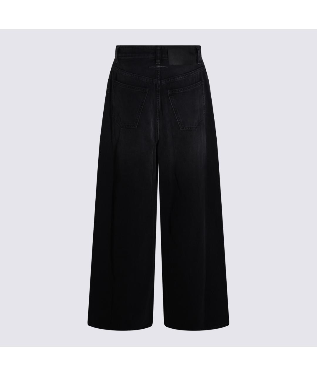 MM6 MAISON MARGIELA Черные хлопковые прямые джинсы, фото 2
