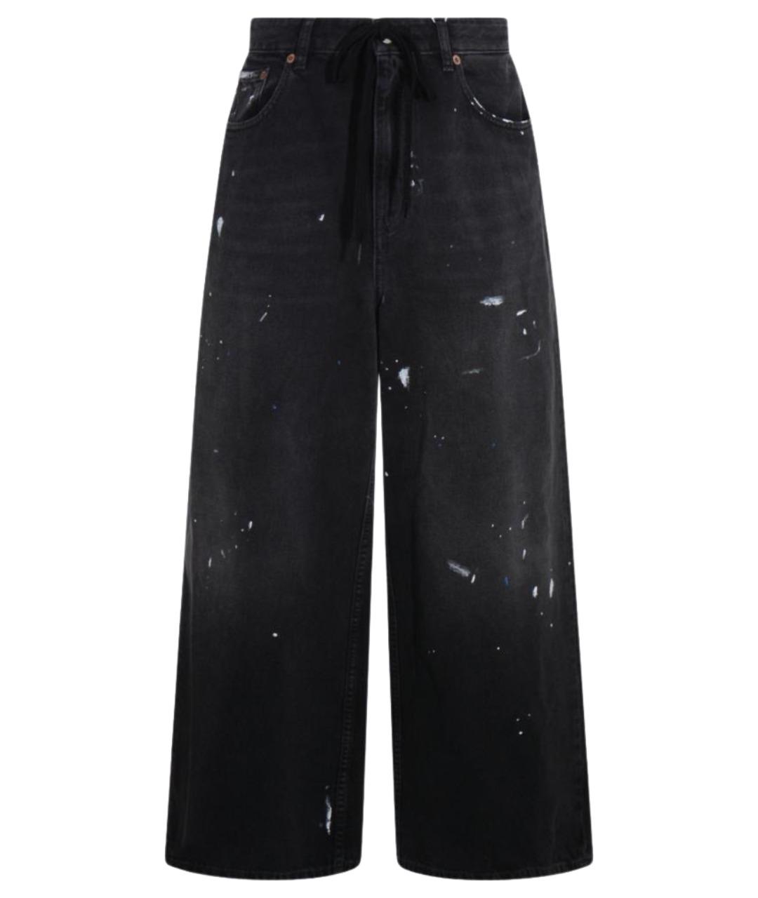 MM6 MAISON MARGIELA Черные хлопковые прямые джинсы, фото 1