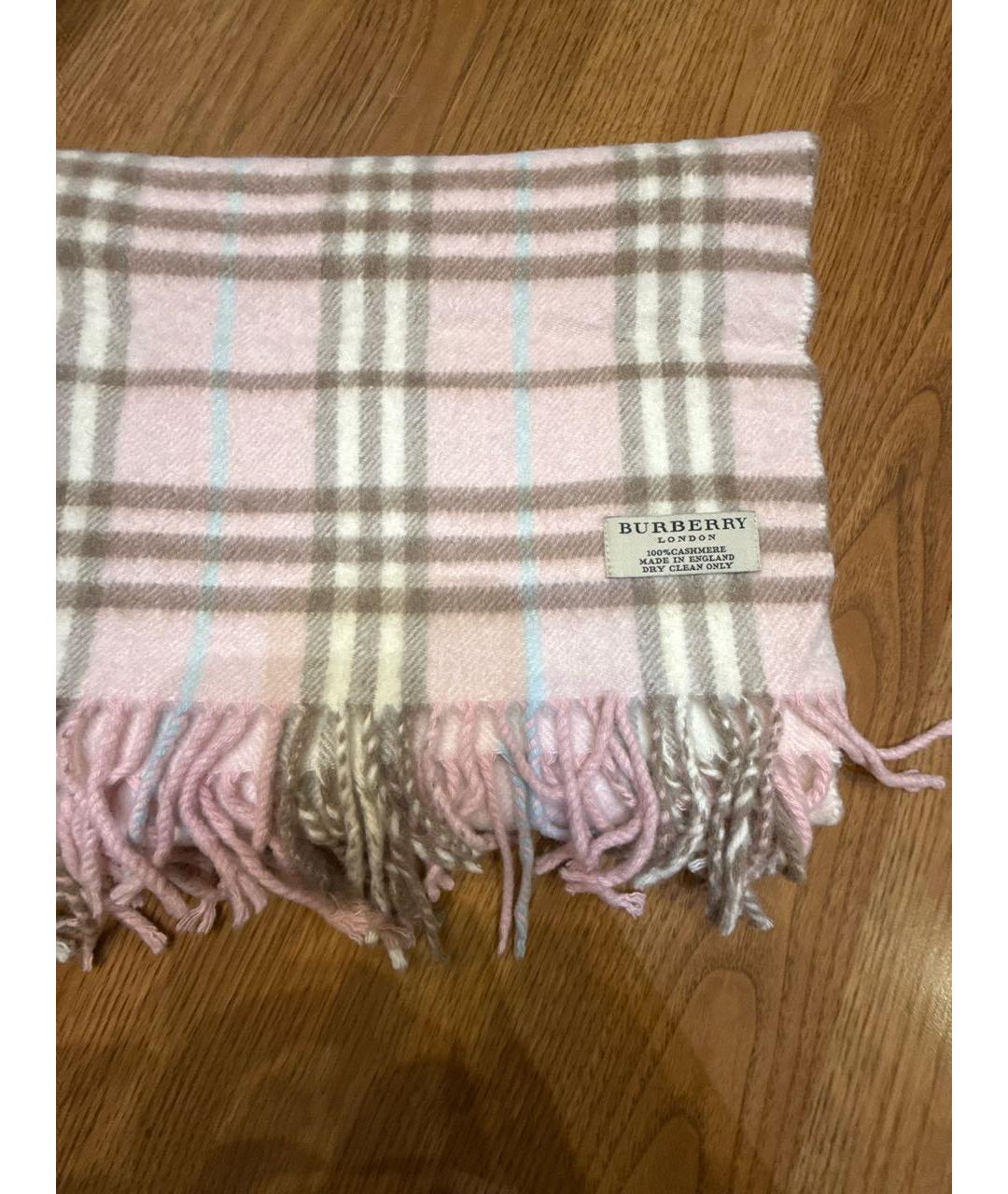 BURBERRY Розовый кашемировый шарф, фото 4