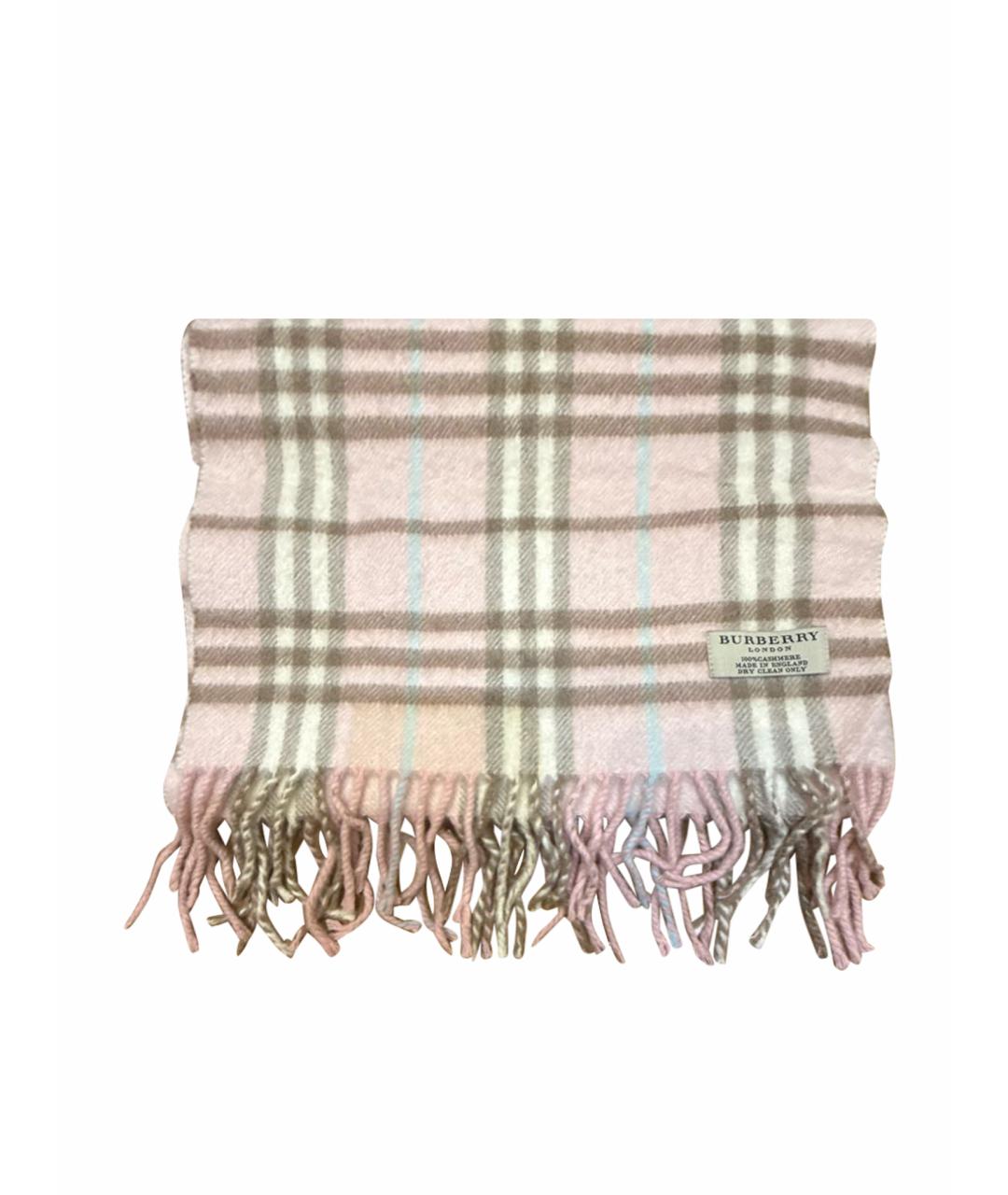 BURBERRY Розовый кашемировый шарф, фото 1