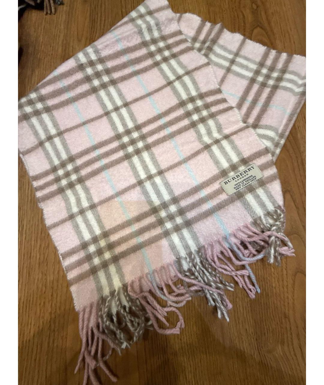 BURBERRY Розовый кашемировый шарф, фото 2