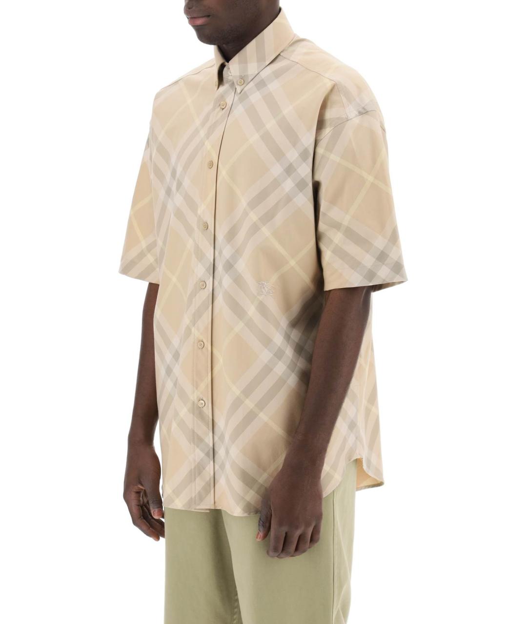 BURBERRY Бежевая хлопковая кэжуал рубашка, фото 4