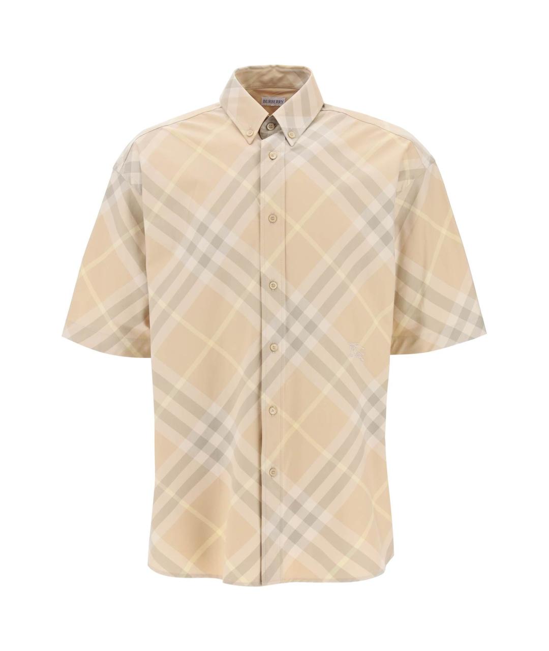 BURBERRY Бежевая хлопковая кэжуал рубашка, фото 1