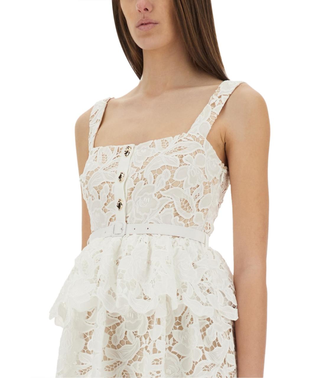 SELF-PORTRAIT Белое полиэстеровое коктейльное платье, фото 3