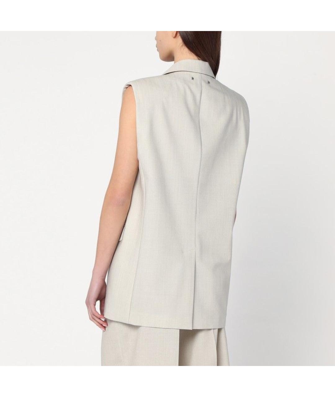 GOLDEN GOOSE DELUXE BRAND Бежевый шерстяной жилет, фото 5