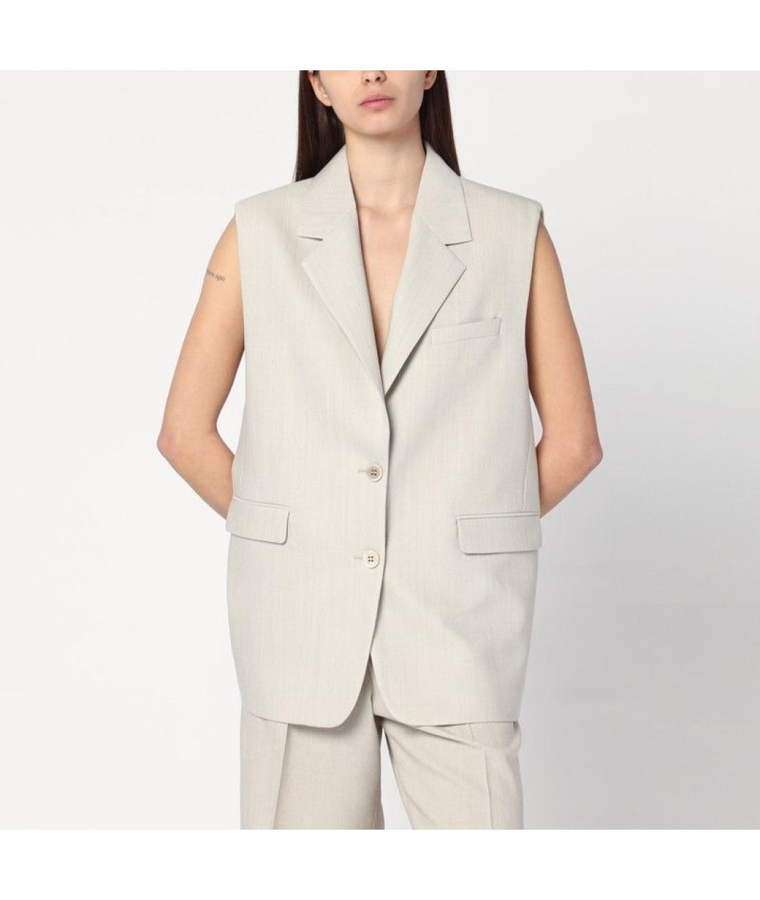 GOLDEN GOOSE DELUXE BRAND Бежевый шерстяной жилет, фото 3