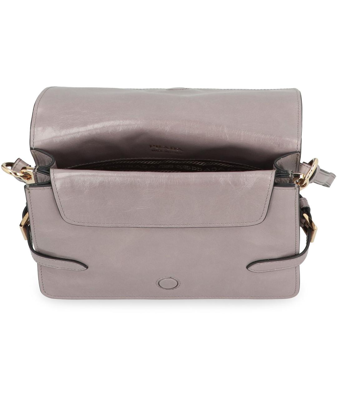 PRADA Серая кожаная сумка через плечо, фото 5