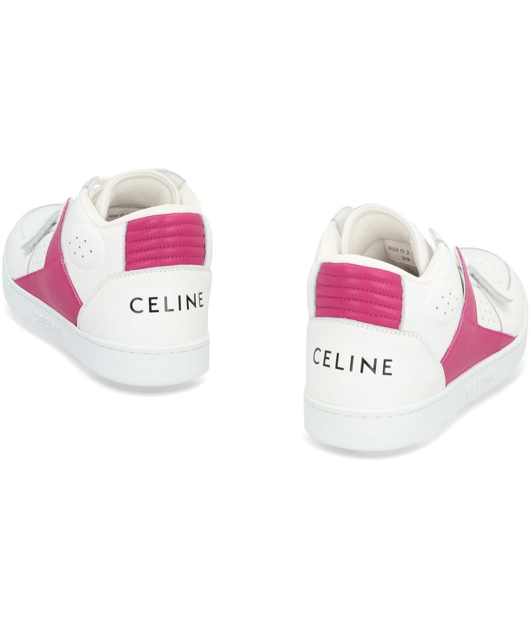 CELINE Белые кожаные кеды, фото 4