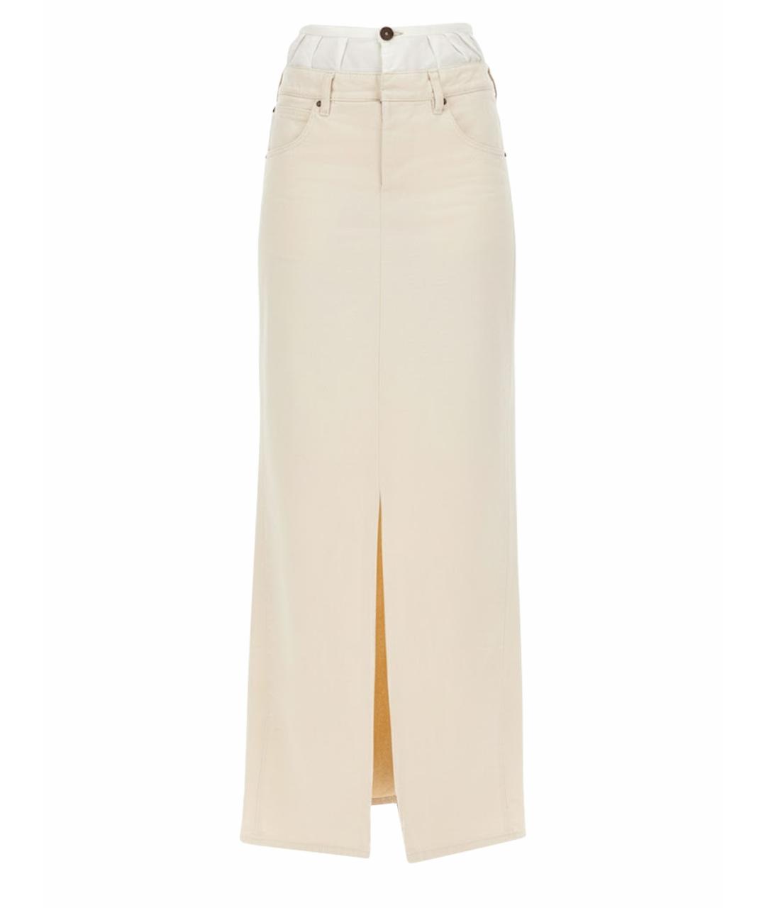 MAISON MARGIELA Бежевая хлопковая юбка макси, фото 1