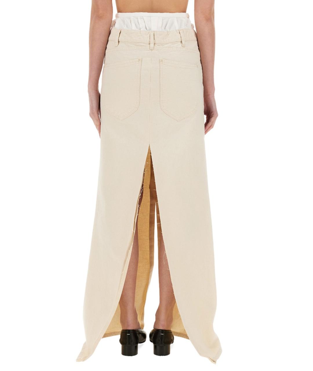 MAISON MARGIELA Бежевая хлопковая юбка макси, фото 3