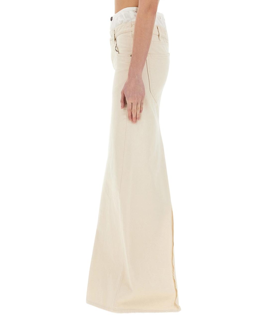 MAISON MARGIELA Бежевая хлопковая юбка макси, фото 4