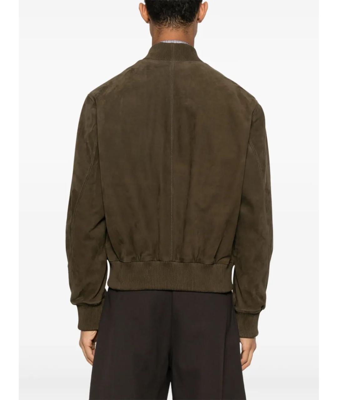 Ami Paris Коричневая кожаная куртка, фото 4