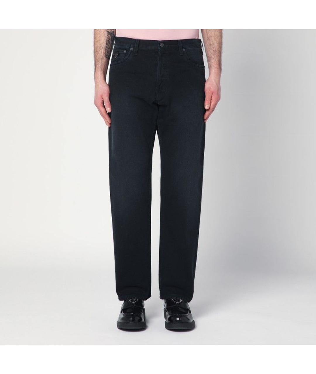 PRADA Черные хлопковые прямые джинсы, фото 3