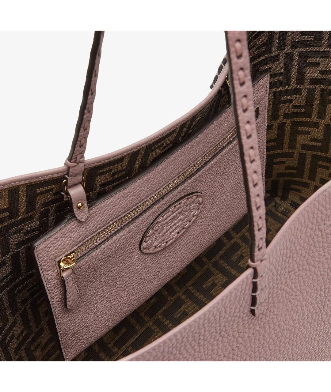 FENDI Розовая кожаная сумка тоут, фото 3