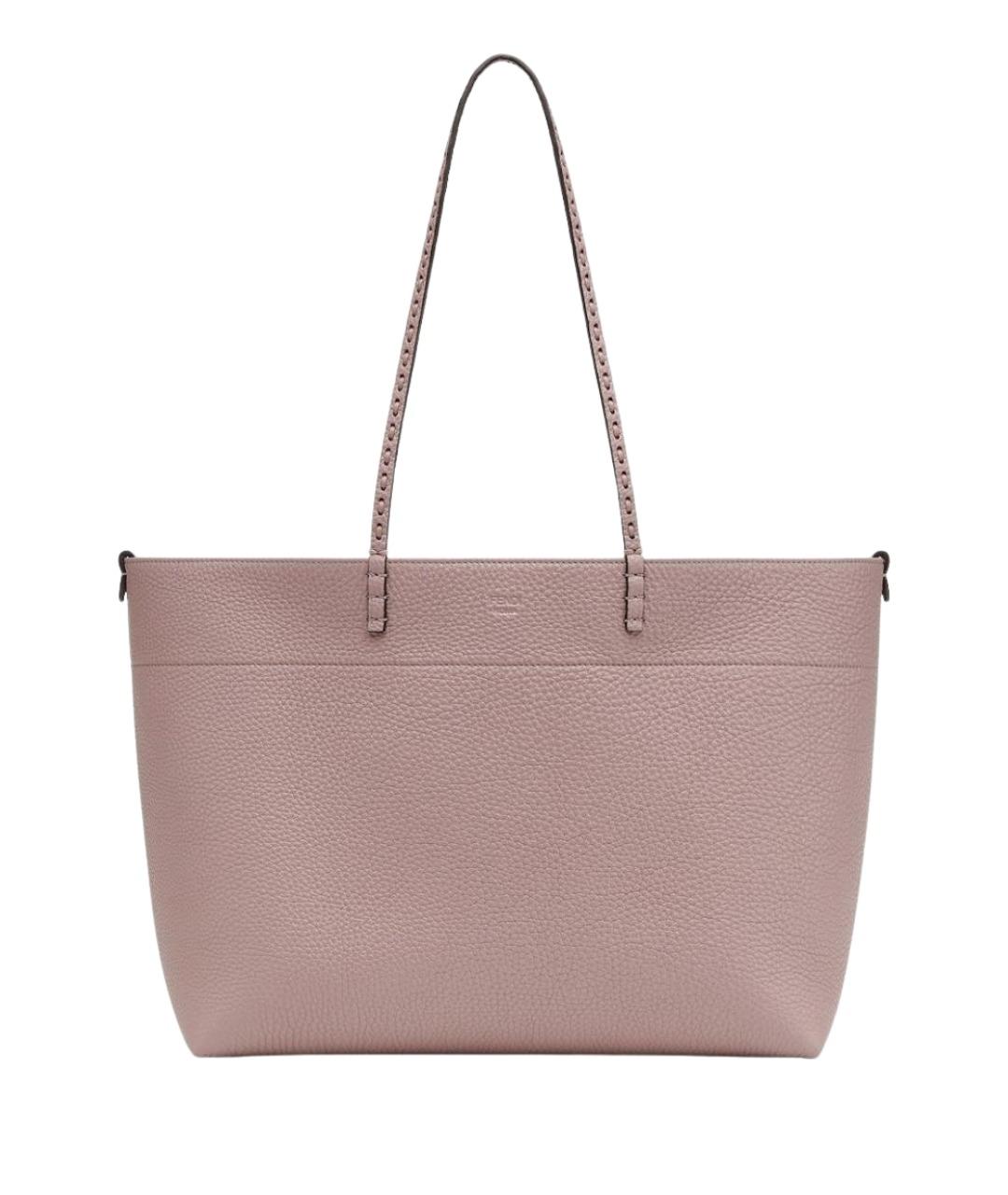 FENDI Розовая кожаная сумка тоут, фото 1