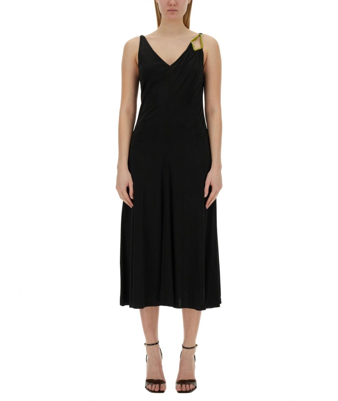 LANVIN Черное вискозное повседневное платье, фото 2