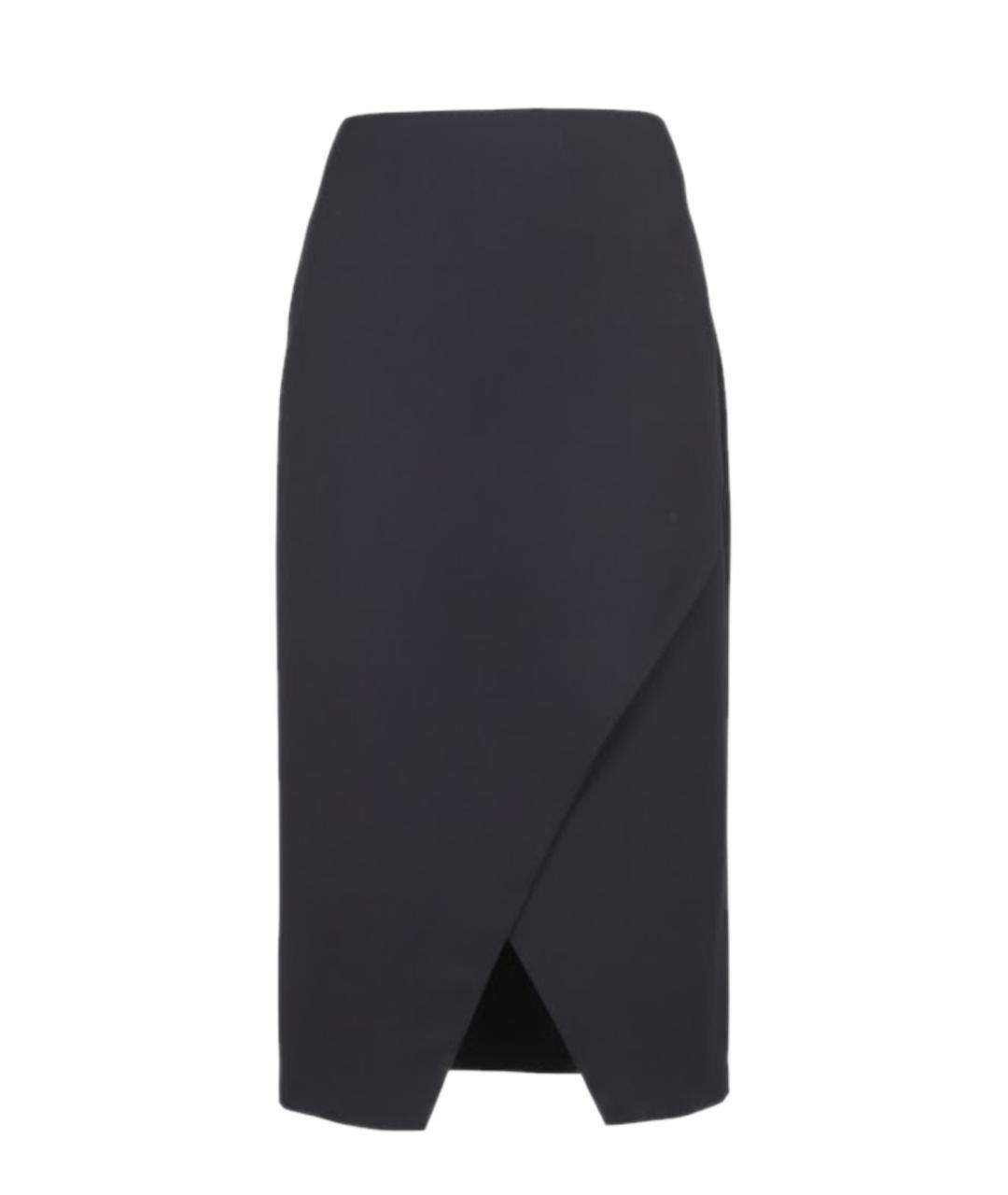 ALEXANDER MCQUEEN Черная шерстяная юбка миди, фото 1