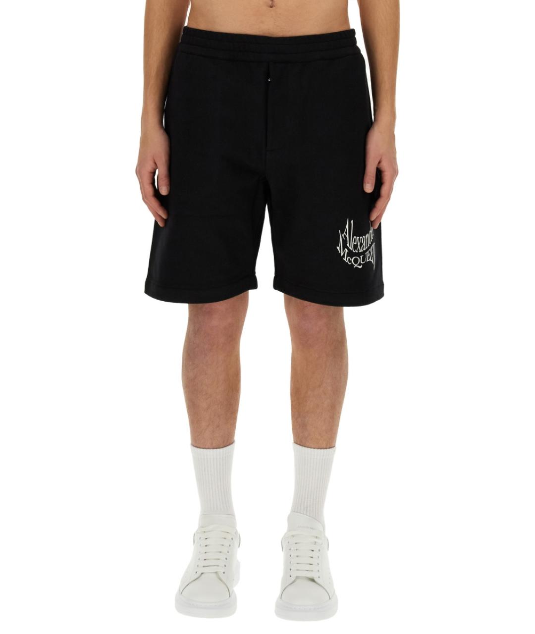 ALEXANDER MCQUEEN Черные хлопковые шорты, фото 5