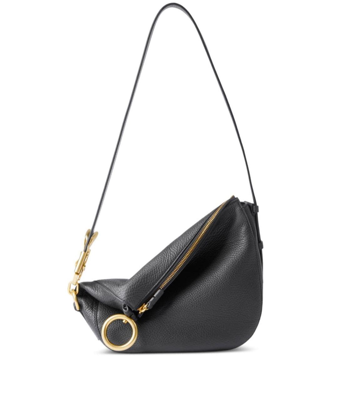 BURBERRY Черная кожаная сумка через плечо, фото 1