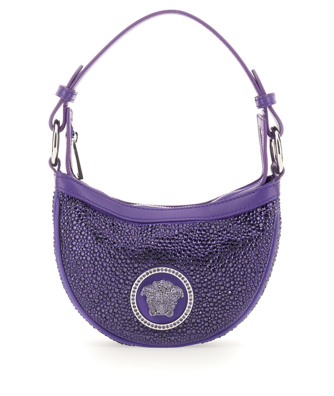 VERSACE Фиолетовая кожаная сумка через плечо, фото 1