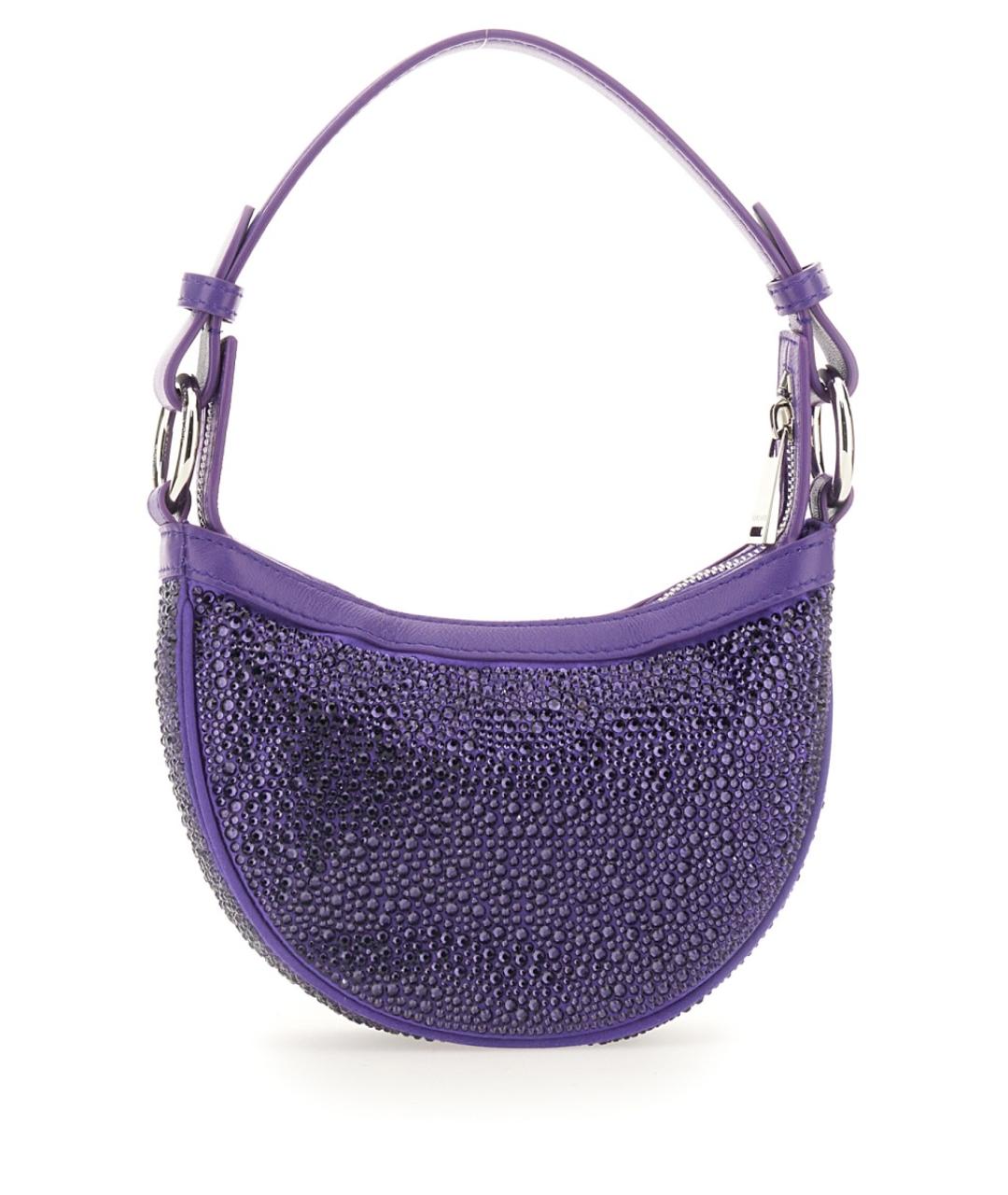 VERSACE Фиолетовая кожаная сумка через плечо, фото 2