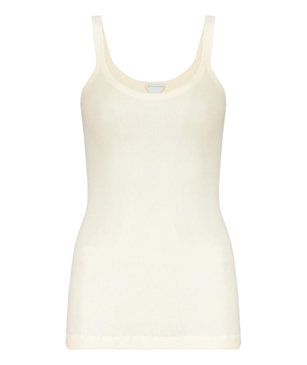 BOTTEGA VENETA Белая хлопковая майка, фото 1