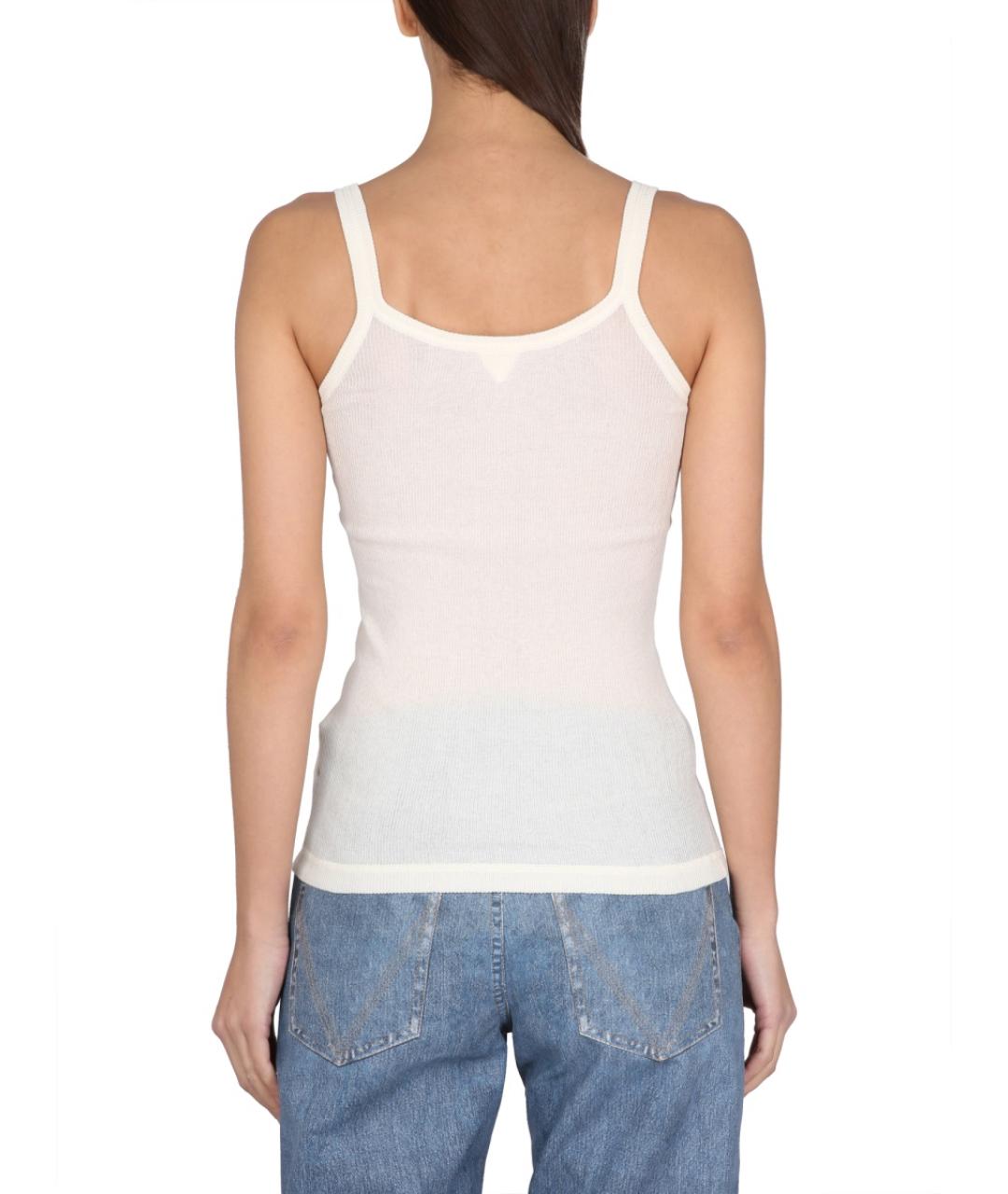 BOTTEGA VENETA Белая хлопковая майка, фото 2