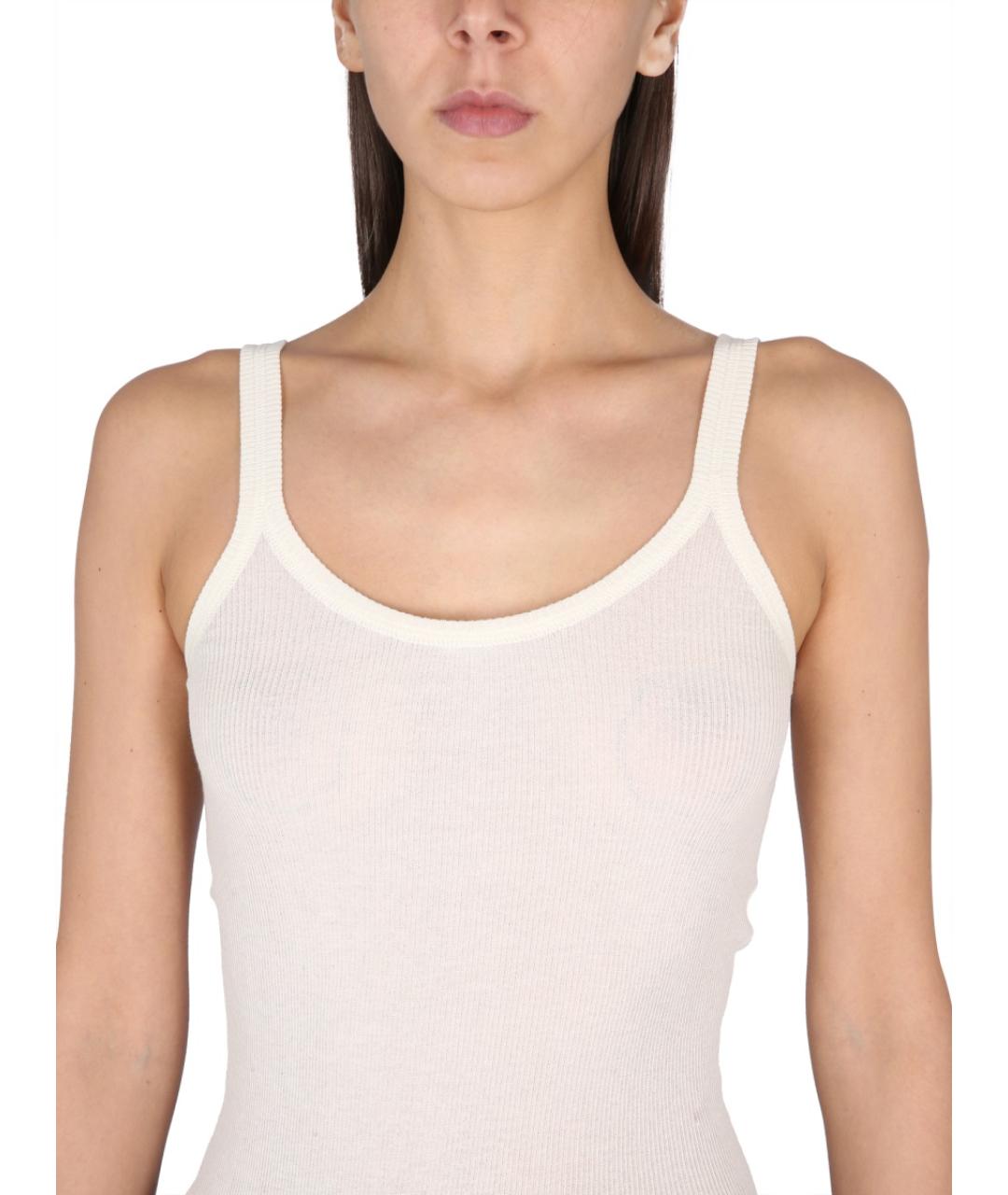 BOTTEGA VENETA Белая хлопковая майка, фото 3