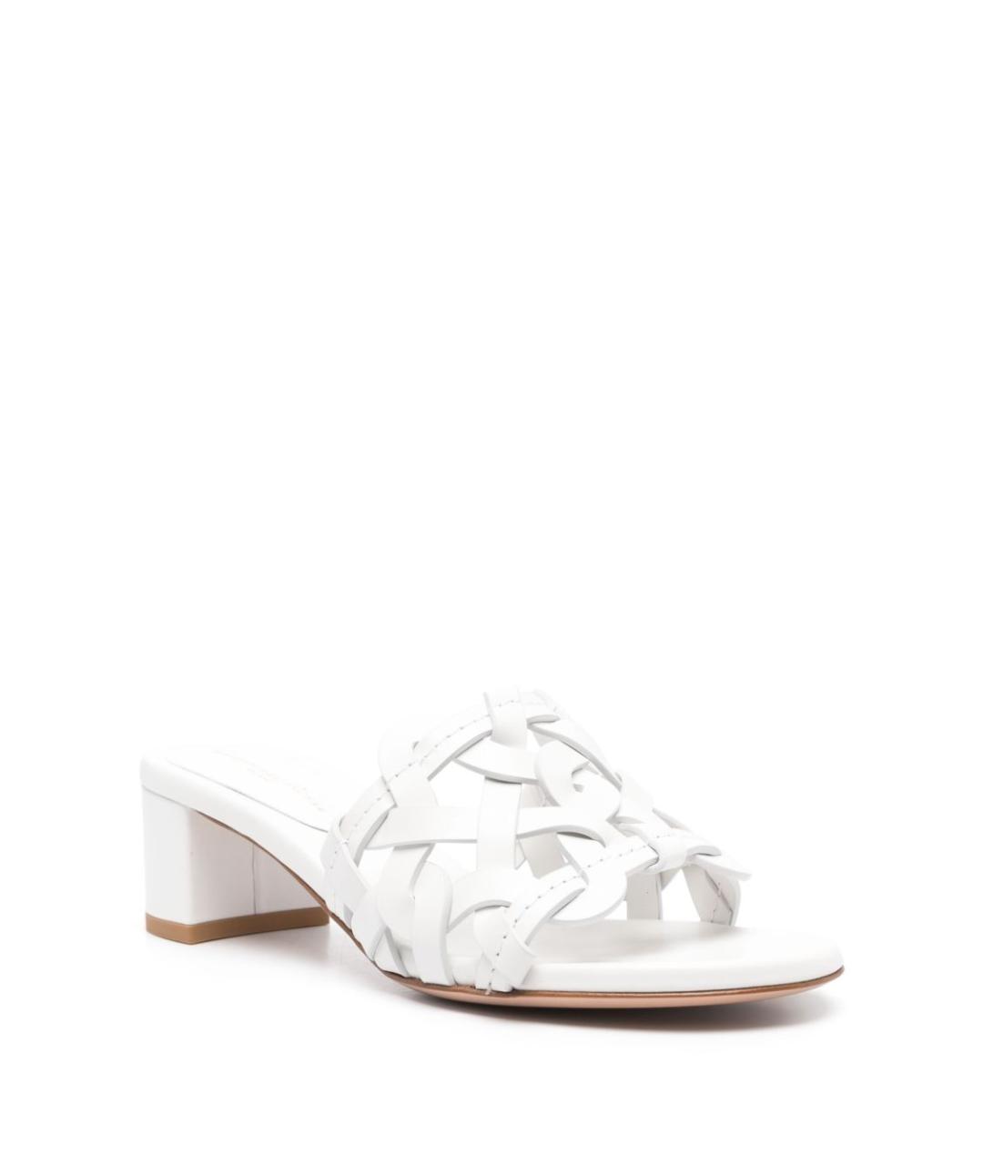 GIANVITO ROSSI Белые кожаные сандалии, фото 4