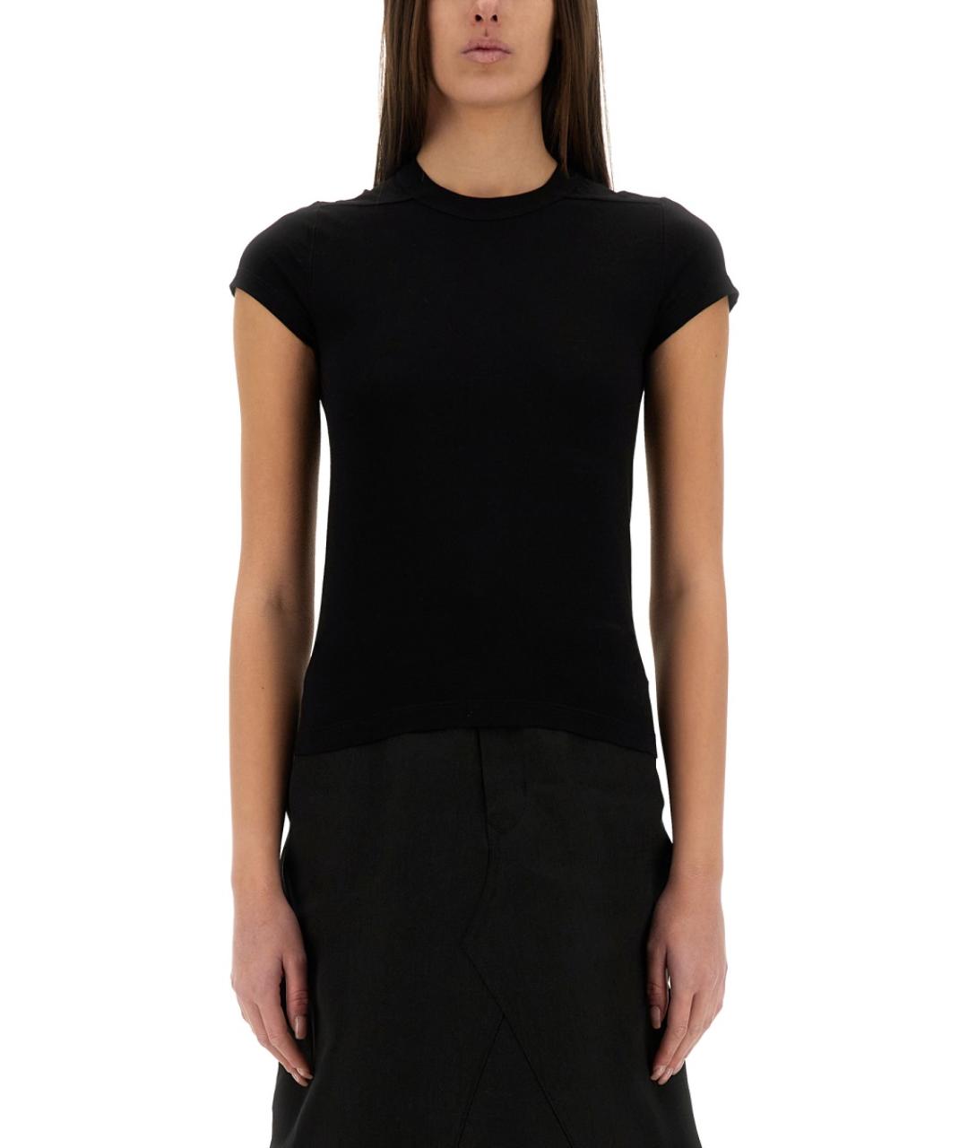 RICK OWENS Черная хлопковая футболка, фото 2