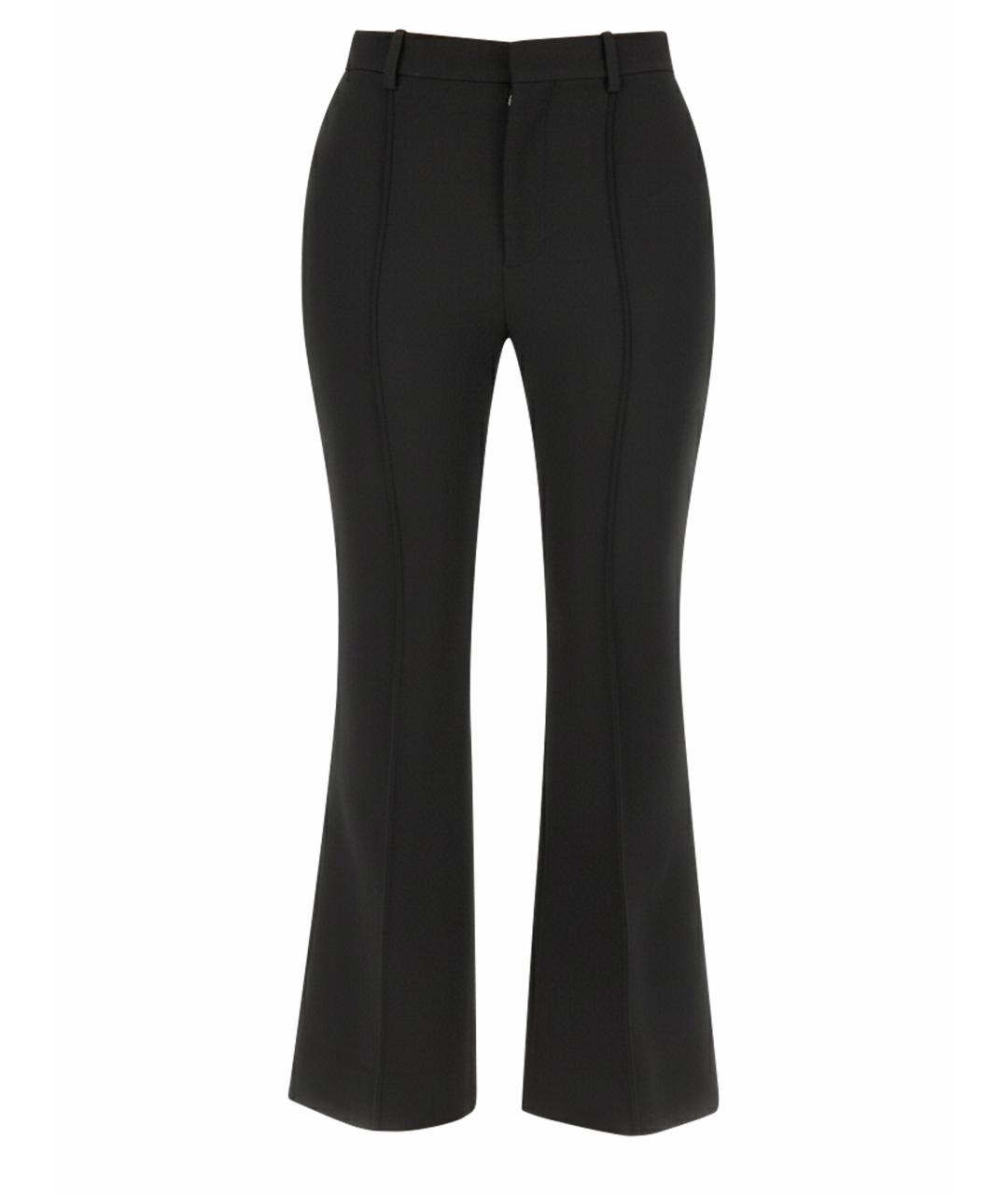 BOTTEGA VENETA Черные шерстяные прямые брюки, фото 5