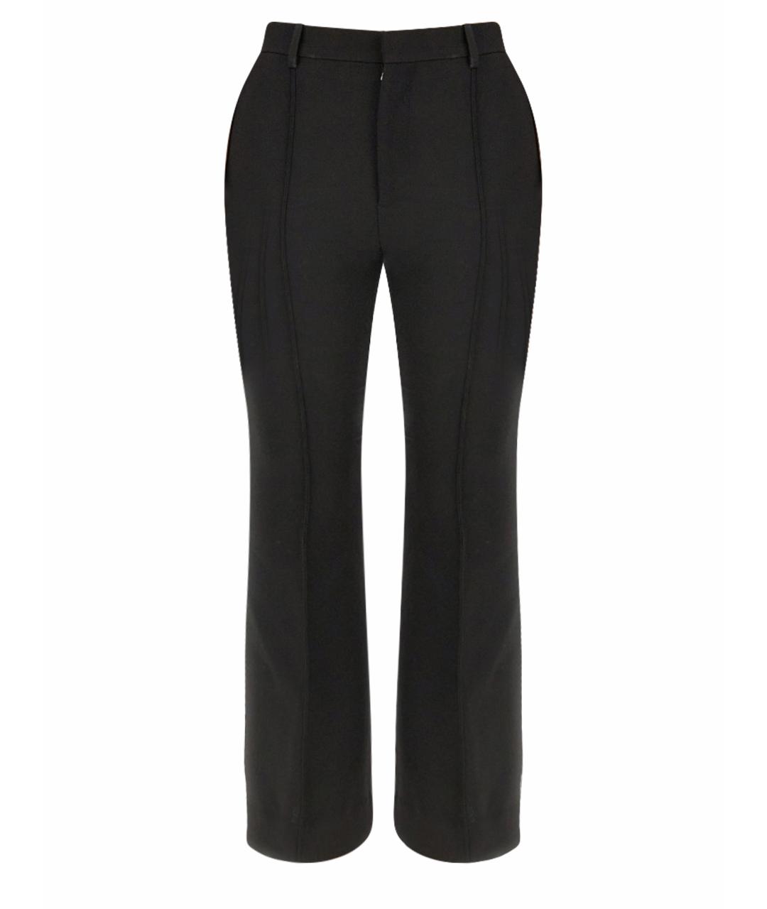 BOTTEGA VENETA Черные шерстяные прямые брюки, фото 1