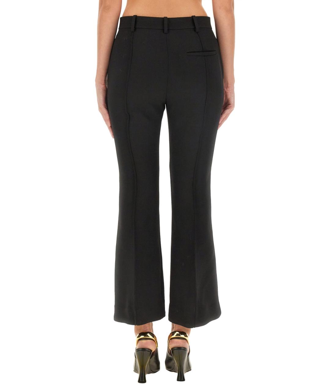 BOTTEGA VENETA Черные шерстяные прямые брюки, фото 3