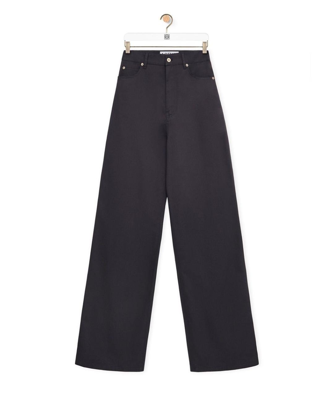 LOEWE Серые хлопковые прямые брюки, фото 6