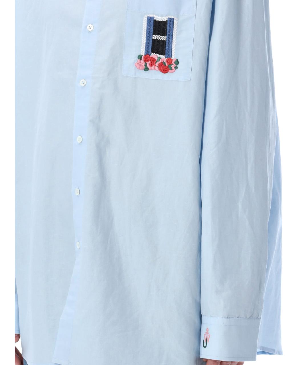 J.W.ANDERSON Голубая льняная кэжуал рубашка, фото 4