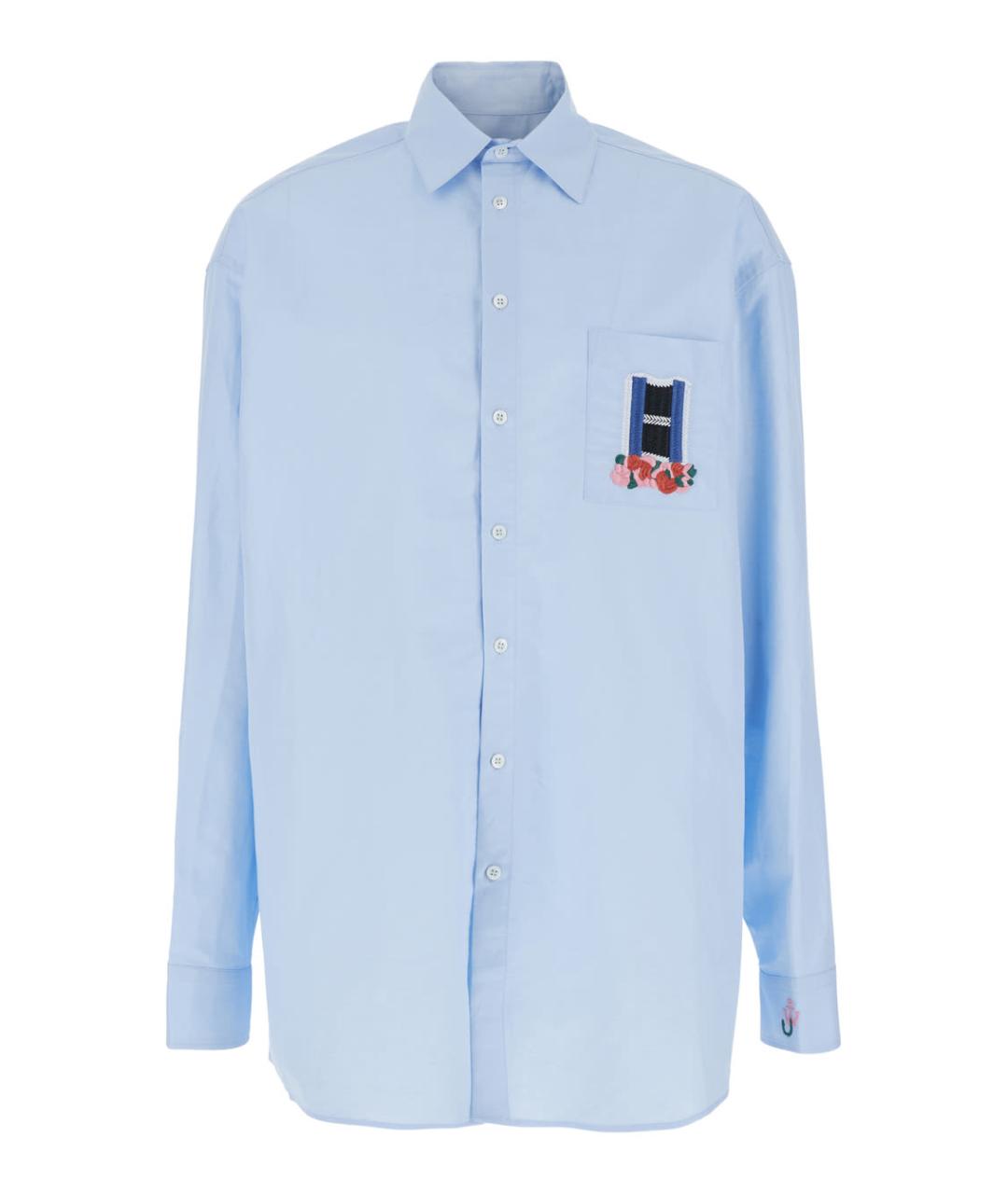 J.W.ANDERSON Голубая льняная кэжуал рубашка, фото 1